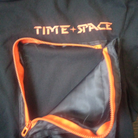 Time Space Mens Shirt Size Medium Color Black And Orange Zip Up Pocket Outdoor - Picture 9 of 13